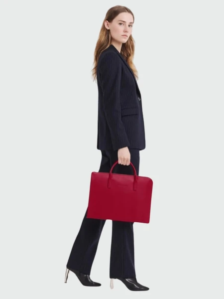Longchamp -Maletin de cuero, Le foulonné Rojo