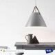 Lampara De Techo Colgante Campana Nordica Metal Cuero Gris