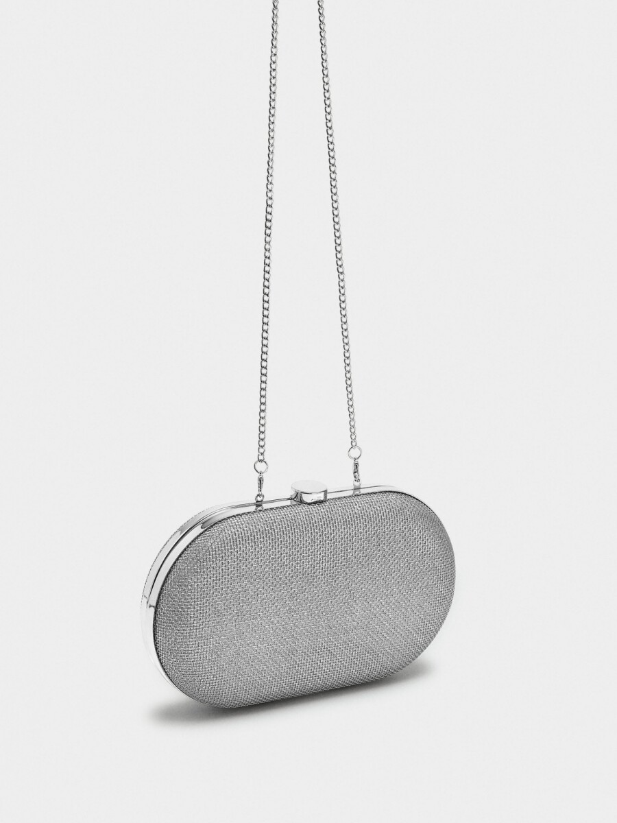 Clutch De Fiesta Ovalado plateado