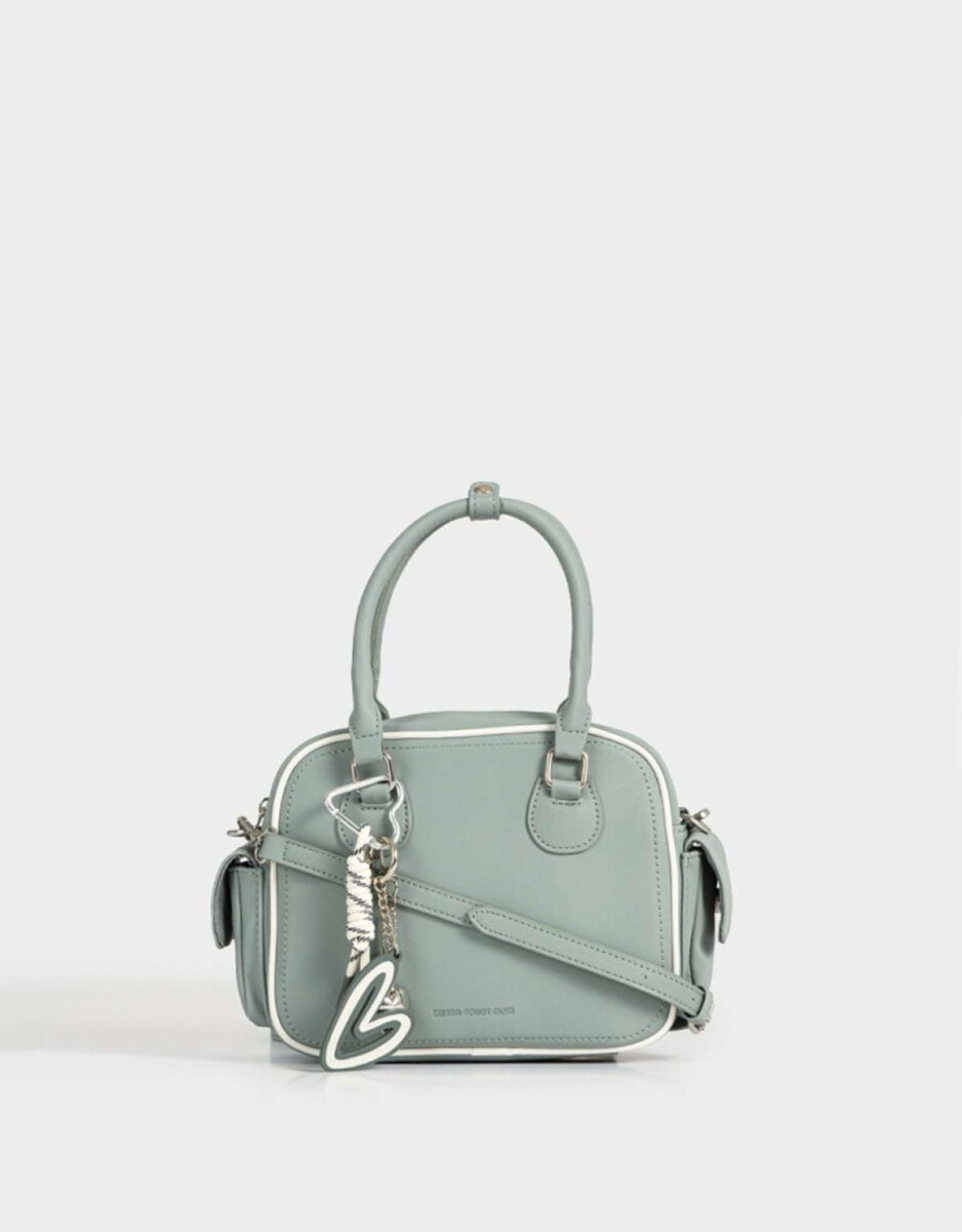 Cartera Bowling Con Charm - Gris Claro 