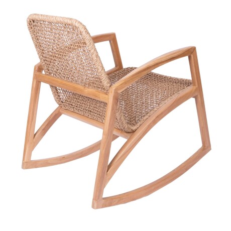 BUTACA MECEDORA MADERA NATURAL-BEIGE CURAZAO