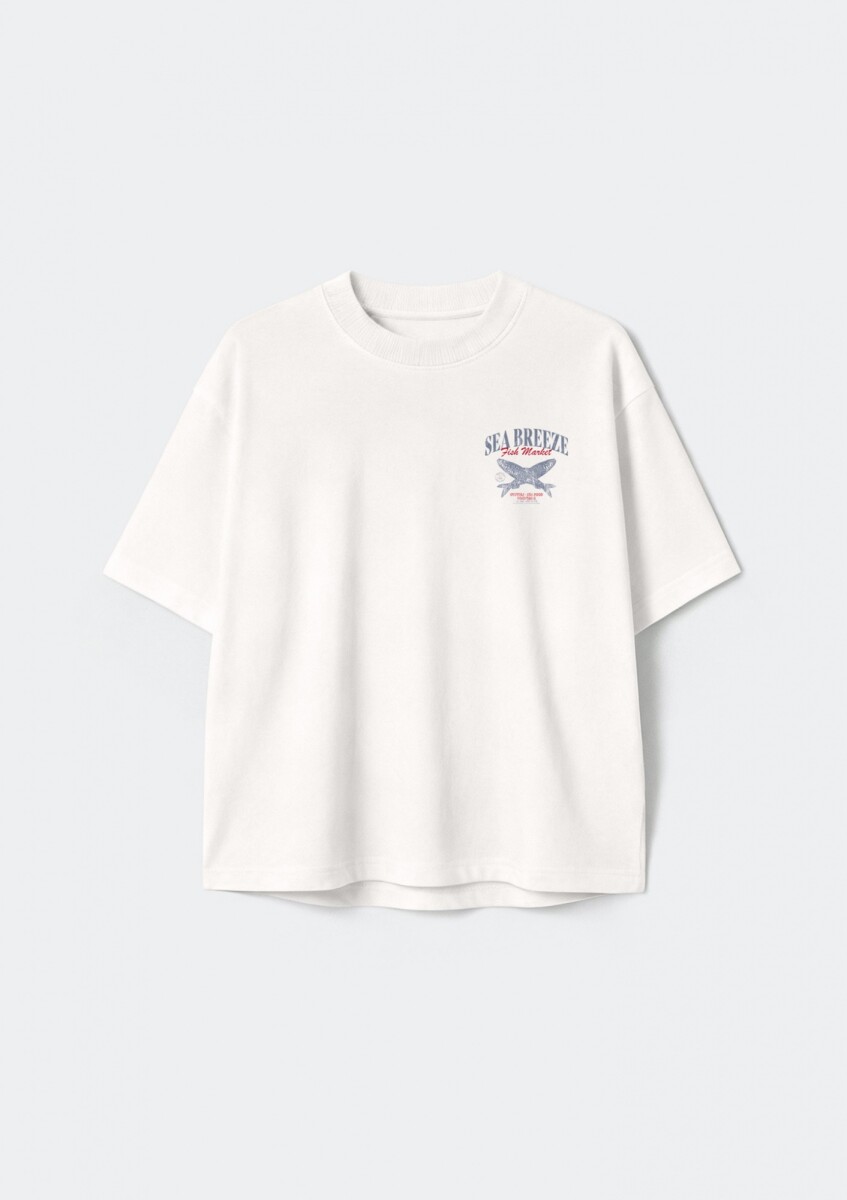 CAMISETA MANGA CORTA CON ESTAMPA - BLANCO - BLANCO 
