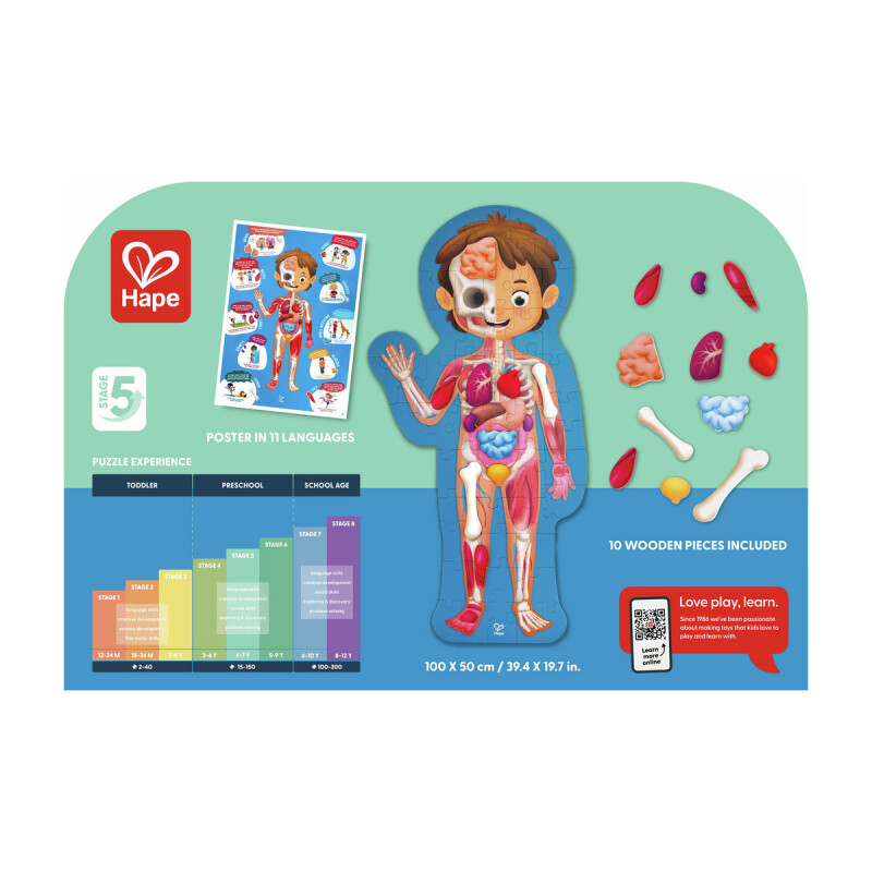 Puzzle del Cuerpo Humano Hape 60 Pzas Puzzle del Cuerpo Humano Hape 60 Pzas