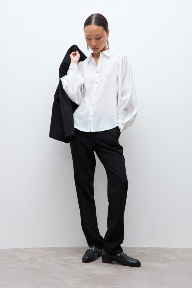 Camisa mangas abullonadas blanco