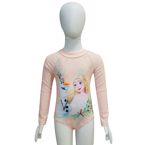 Malla Infantil Entera con Mangas Frozen Talle 2/6 SALMON