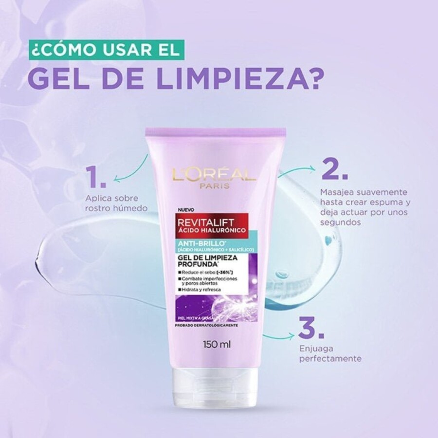 Gel Limpieza Revitalift Ácido Hialurónico 150ml L'Oreal Gel Limpieza Revitalift Ácido Hialurónico 150ml L'Oreal