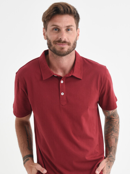 Camiseta manga corta polo Bordo
