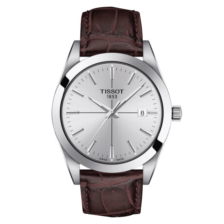 Reloj Tissot GENTLEMAN en acero con correa marrón. Reloj Tissot GENTLEMAN en acero con correa marrón.