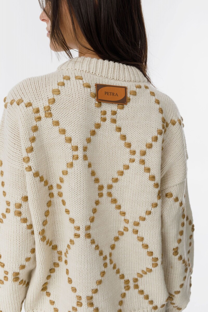 Sweater Rainbow Bordado beige