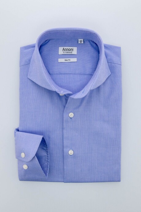 Camisa Annoni Hudson Collar Slim-Fit Celeste