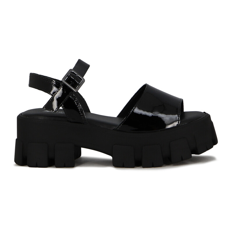 Sandalias Mujer Darkness Charol Con Plataforma Negro-charol