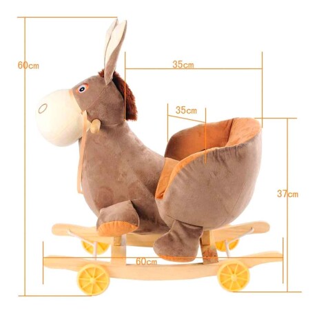 Mecedora infantil Burro Balancin con rueditas BURRO