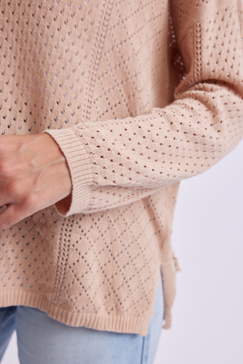 Buzo punto fantasía Beige