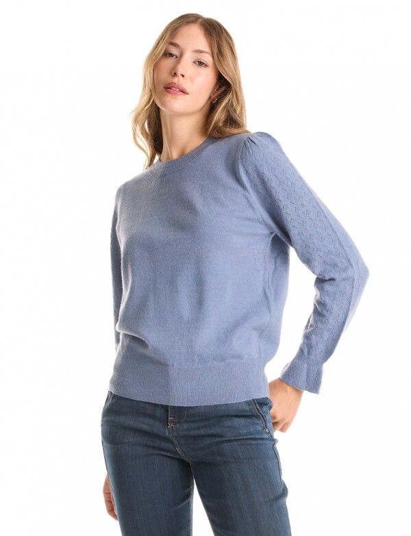 Buzo Manga Rombos CELESTE OSCURO