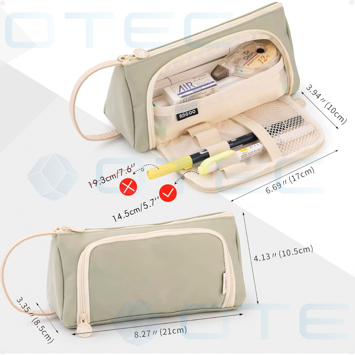 Estuche Cartuchera para Lápices Estudiante Escolar - Verde Claro 