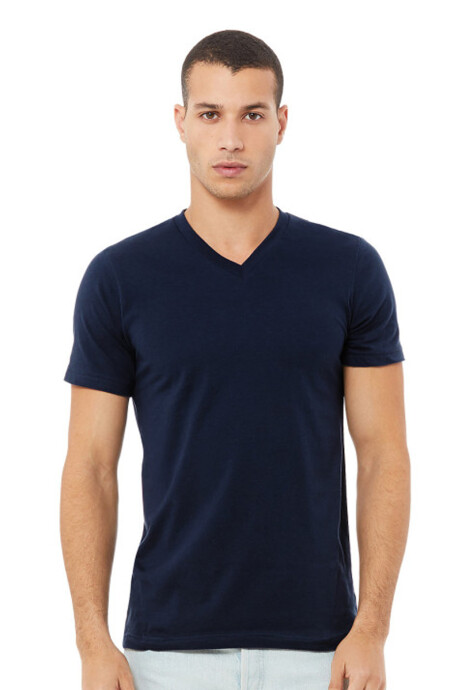 Camiseta escote en v Azul marino