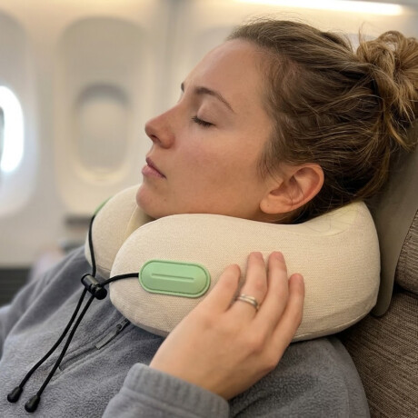 Almohada de viaje con memoria y ajustable Beige