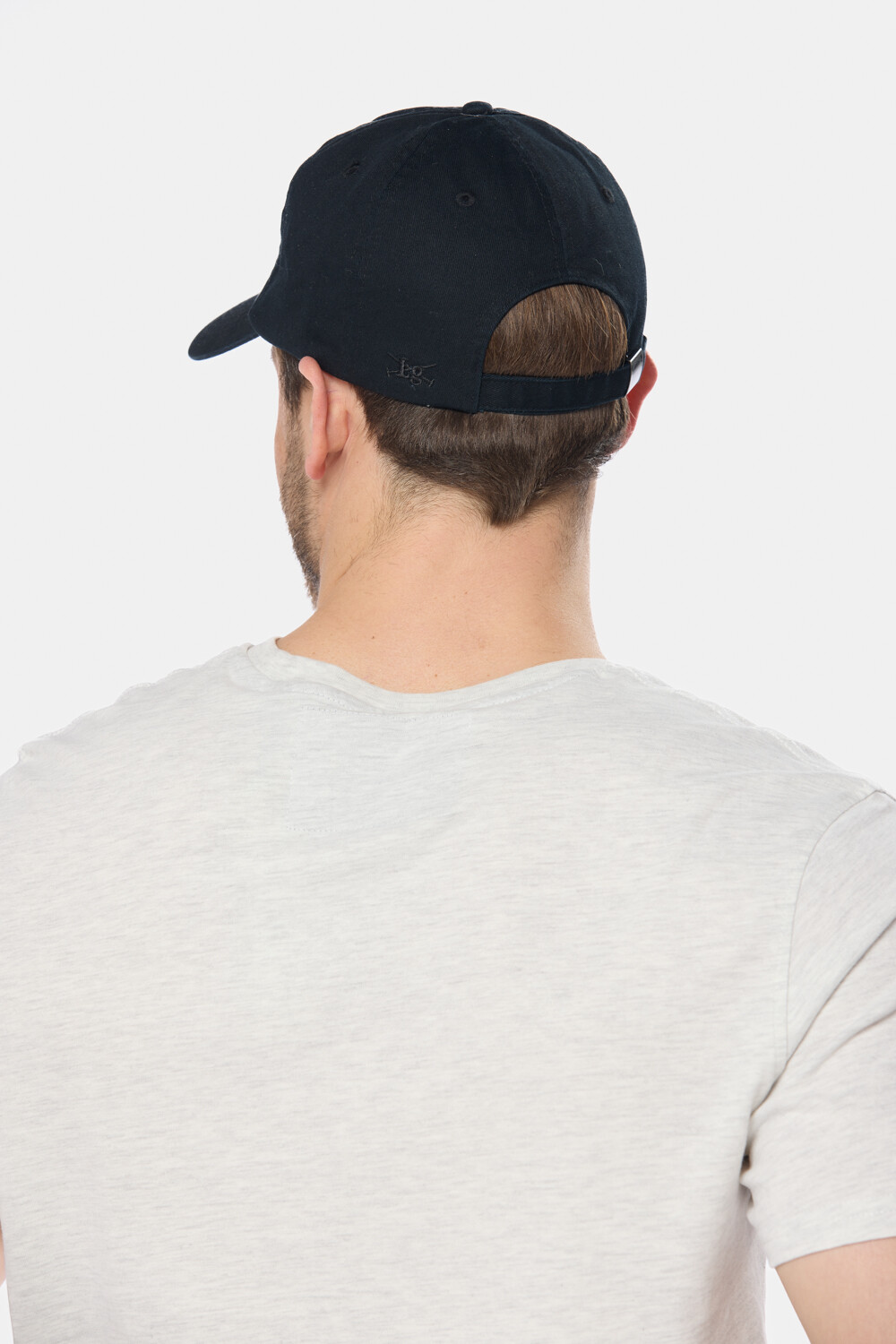 GORRO VISERA DE LONA CON PARCHE Negro