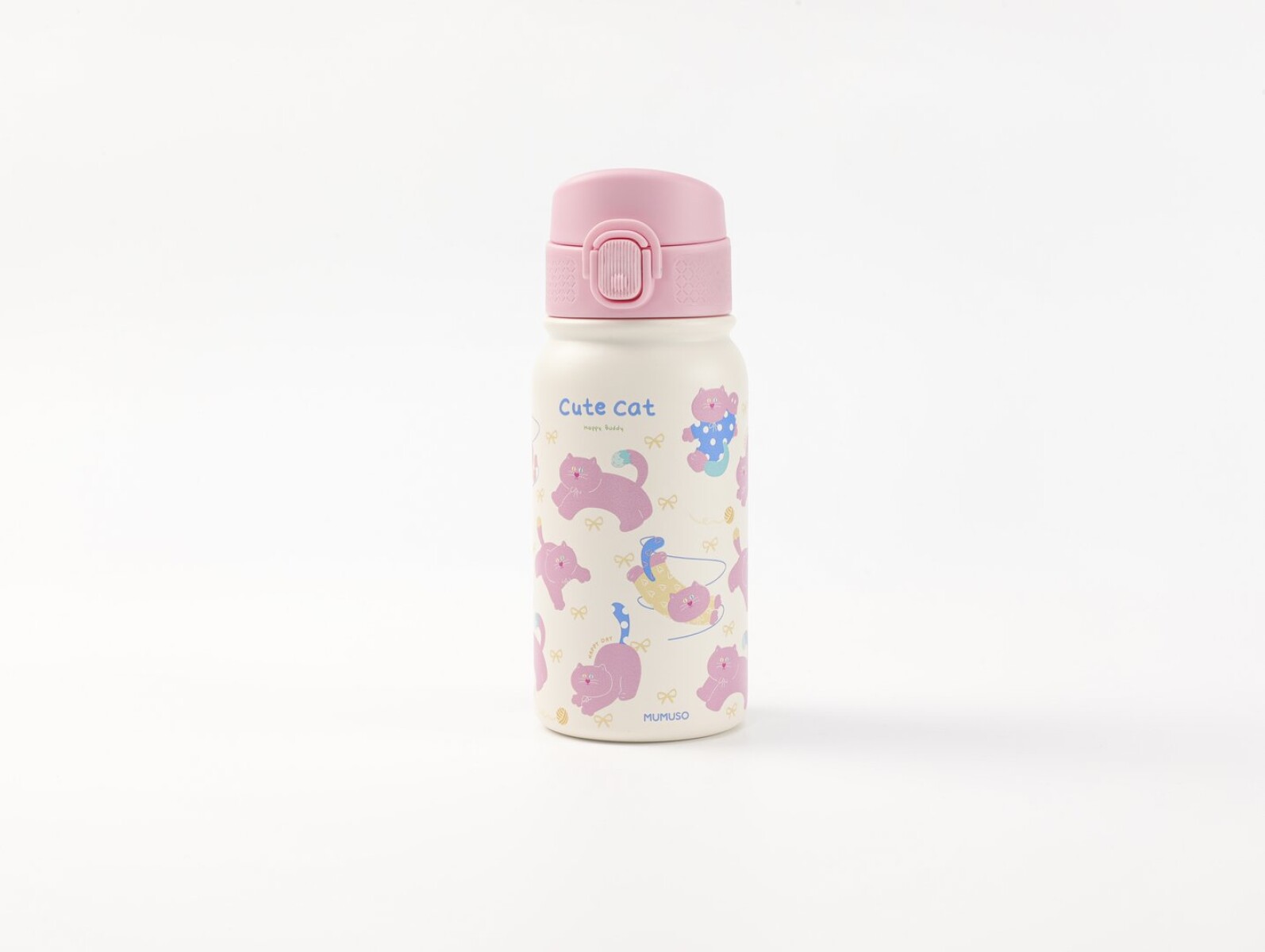 BOTELLA TÉRMICA INFANTIL GATO MIMI CON TAPA FLIP (350 ML / ROSA) 