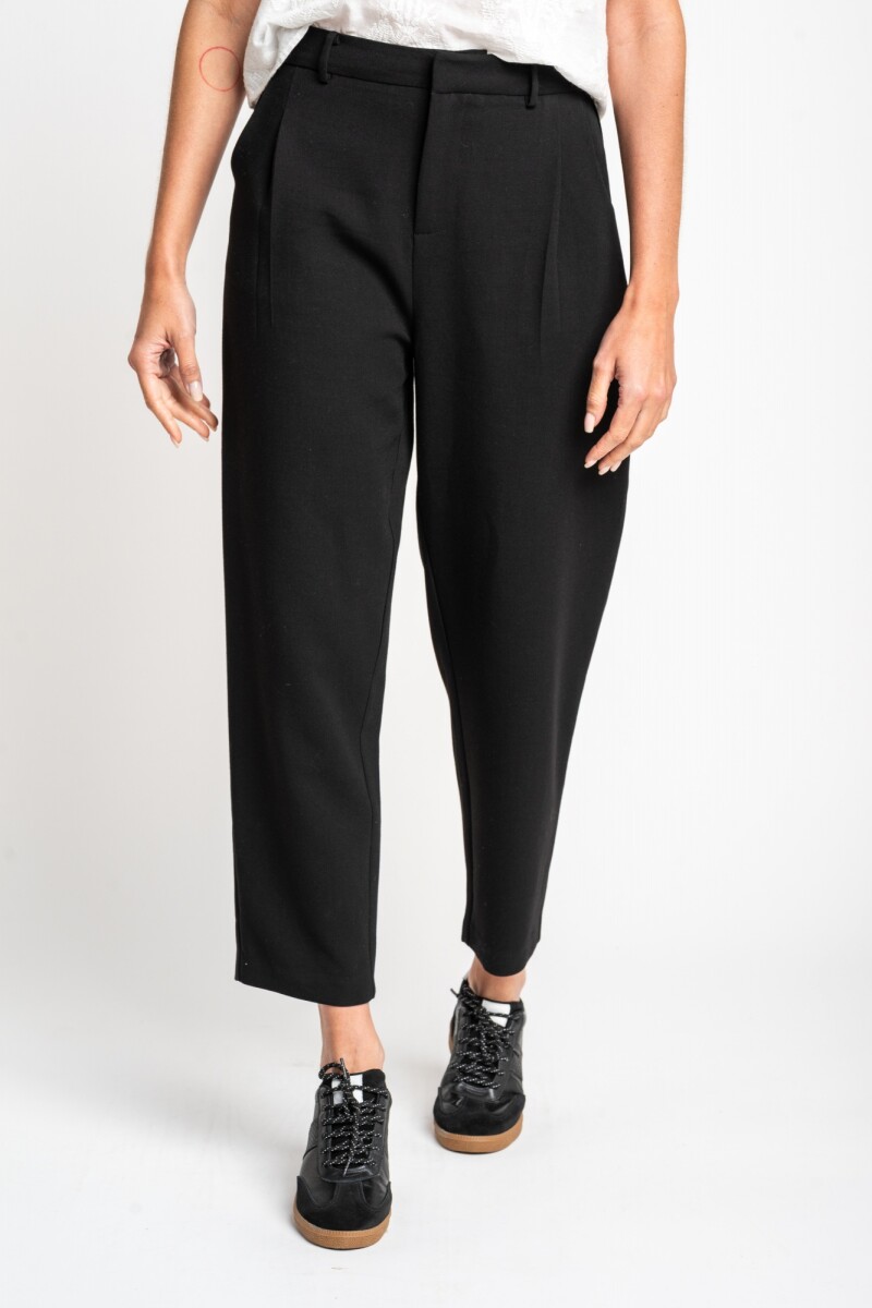 Pantalón Con Pinzas Negro
