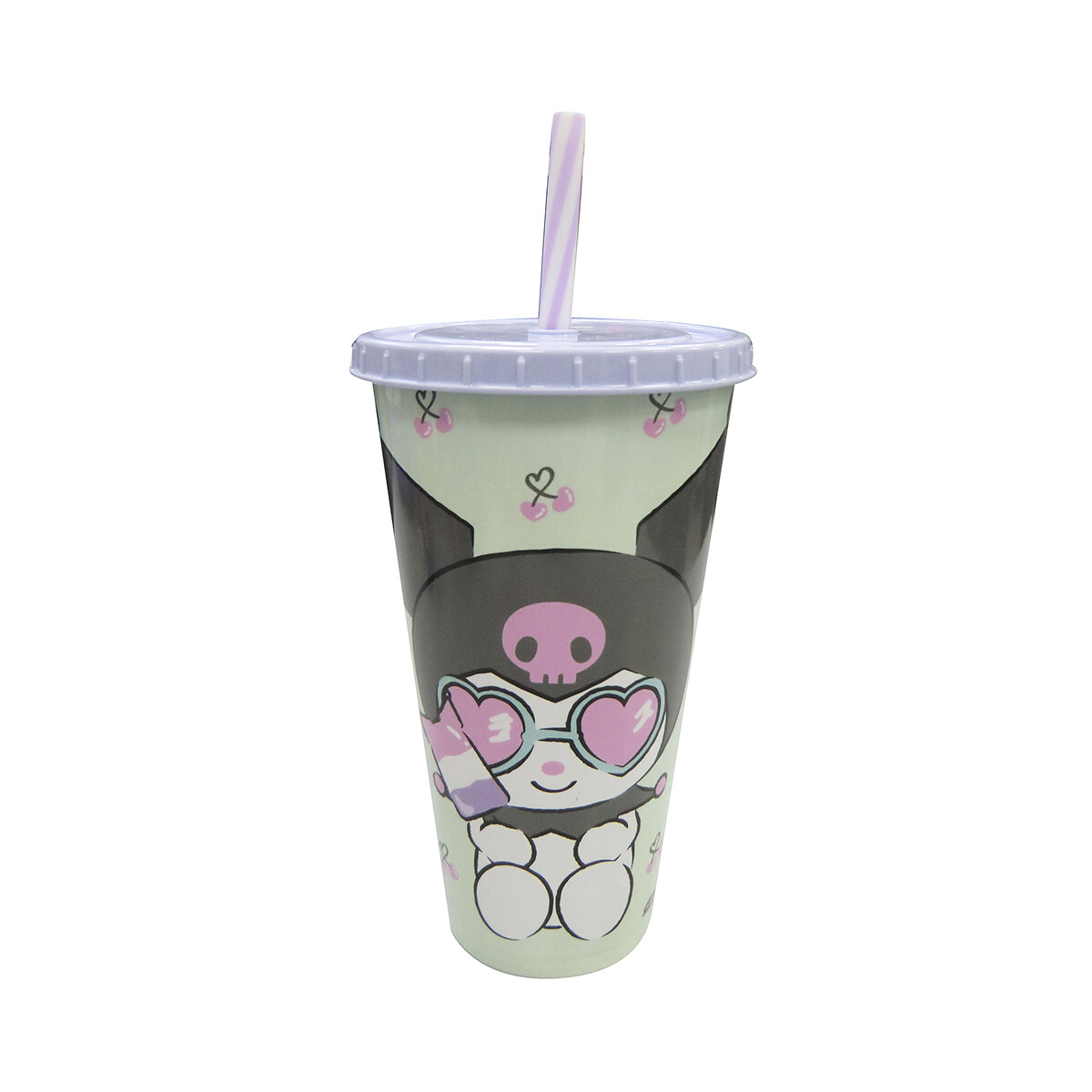 Vaso Plástico con Pajita Kuromi 700ml 