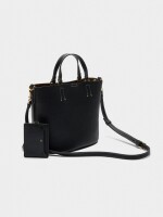 Bolso Tote Con Colgante negro