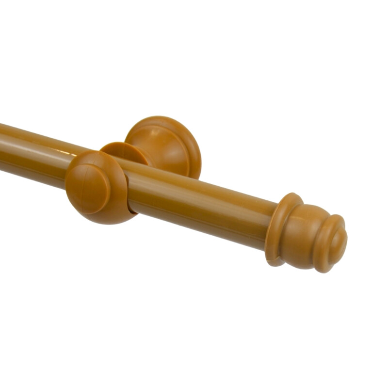 Barrote cortina de metal 1,5 m + 2 Soportes MARRON CLARO