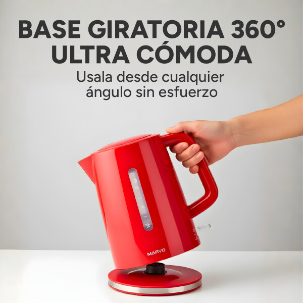 Jarra Electrica Marvo 1.7 Litros Corte Automatico Hervidor Variante Color Rojo