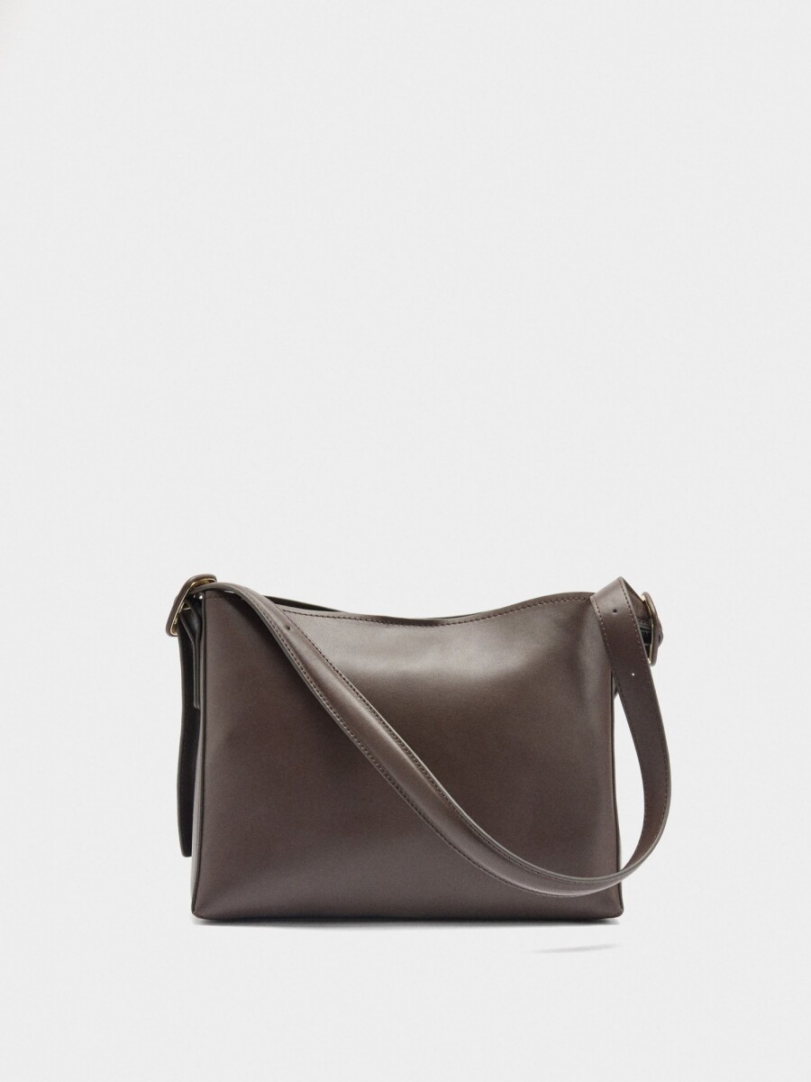 Bolso De Hombro Liso marron