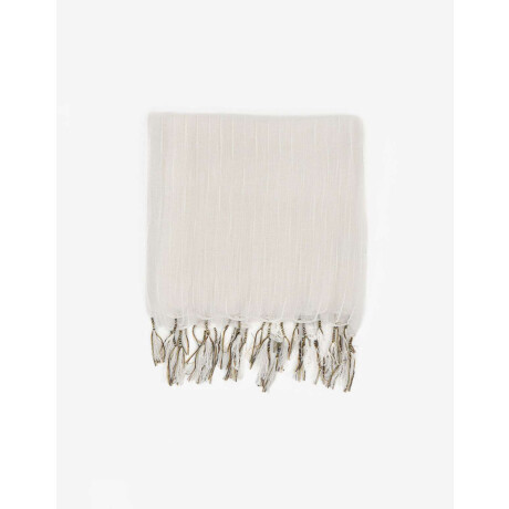 Pareo Con Flecos Blanco Crudo