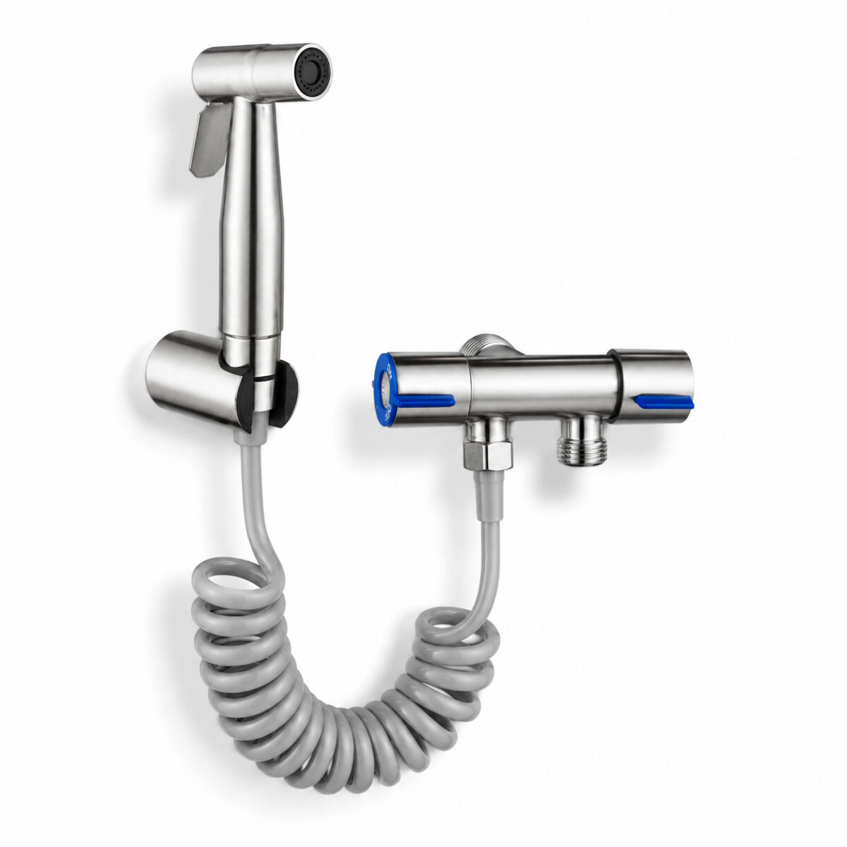 Ducha Higiénica Bidet Para Inodoro Completa Acero Inoxidable - Plateado 