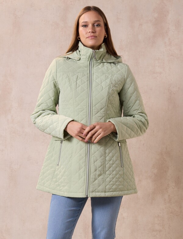 Campera Capitoneada Capucha VERDE CLARO