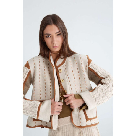 Chaqueta Mena Beige y visón
