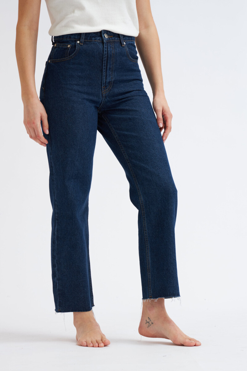 Pantalón de jean recto Azul Oscuro