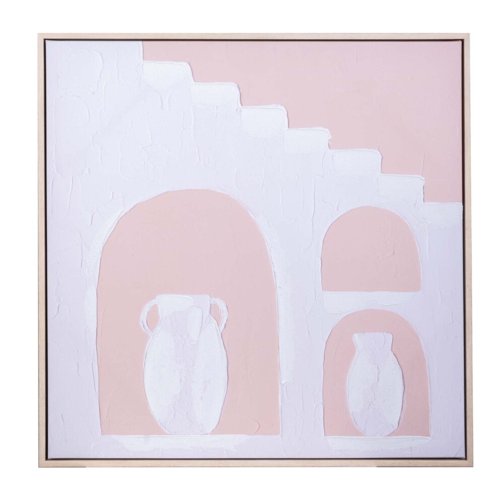 CUADRO LIENZO-Y-MDF NARANJA VASE II