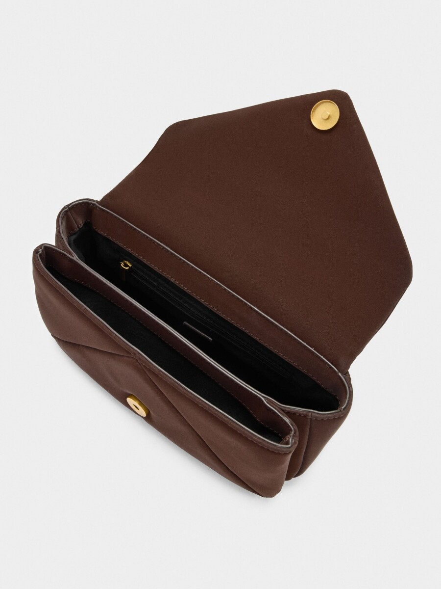 Bolso Bandolera Acolchado Textura Suave marron