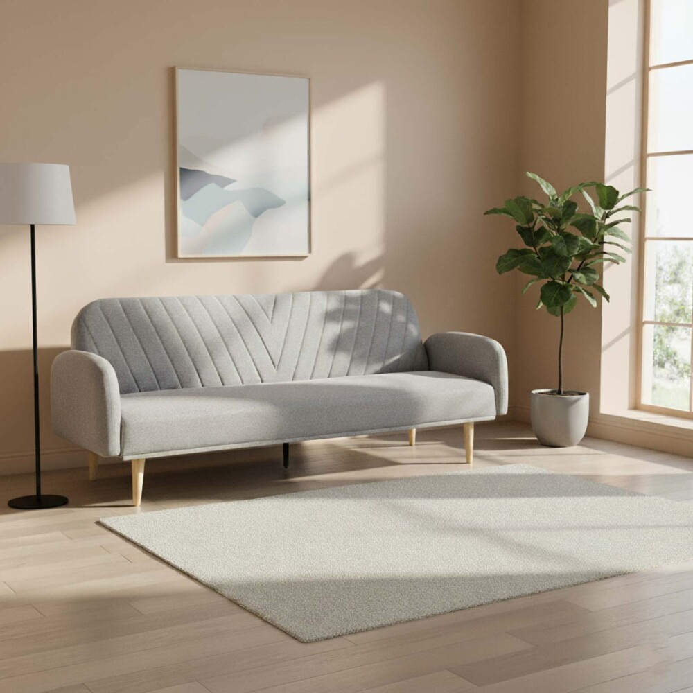 SOFÁ CAMA MADERA-Y-TELA GRIS ZAMORA