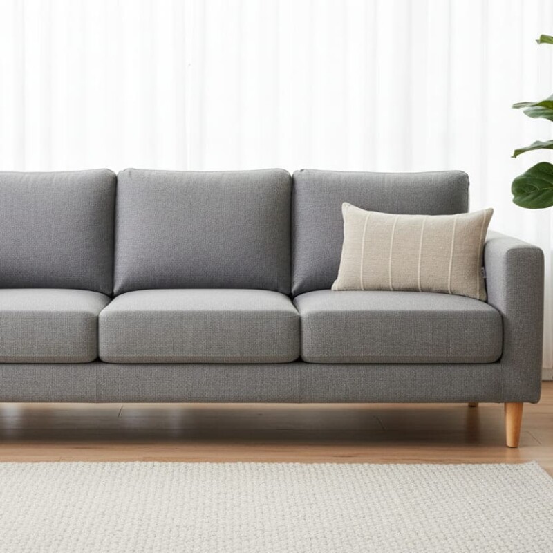 Funda de almohadón algodón 30x50cm Rayas Greige