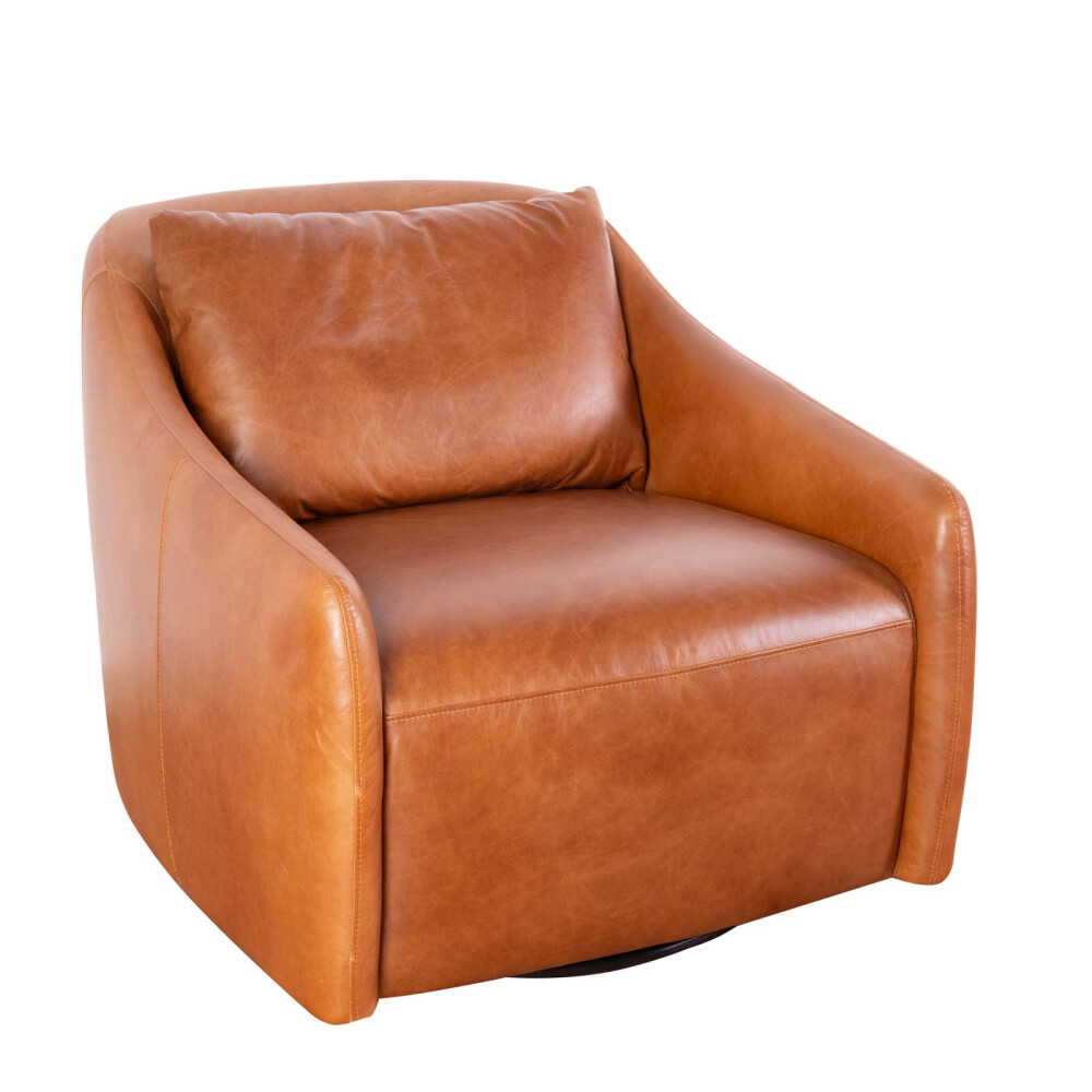 BUTACA GIRATORIA TELA MARRON SKYLAR CASTAÑO