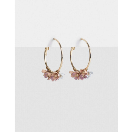 Argollas Con Flores Dorado