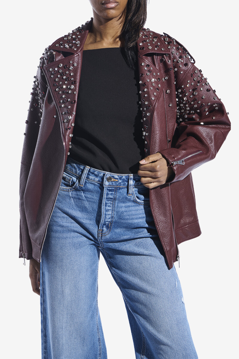 CHAQUETA FUR CATRINE Bordo