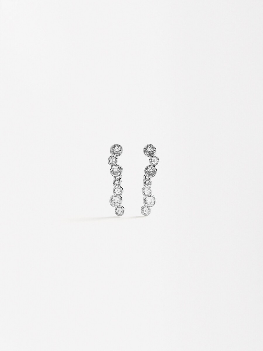 Pendientes Con Circonitas plateado