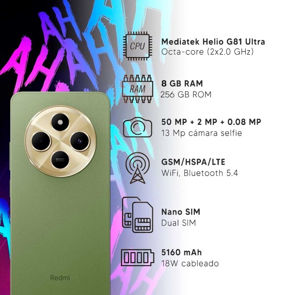 Xiaomi Redmi 14c 16gb Ram 8 Fisicas + 8 Virtual + 256 Rom VERDE