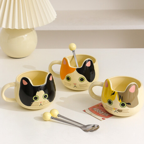Taza De Gatito Blanco Y Negro