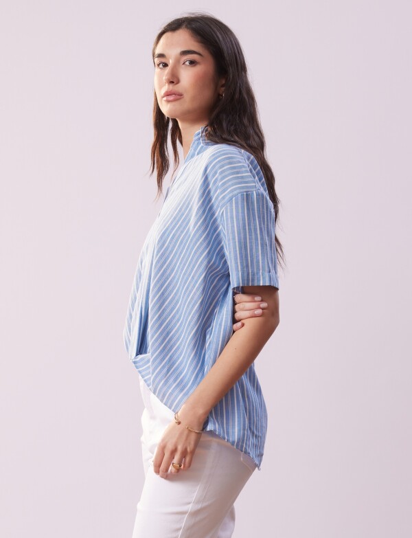Blusa Cruzada AZUL/MULTI