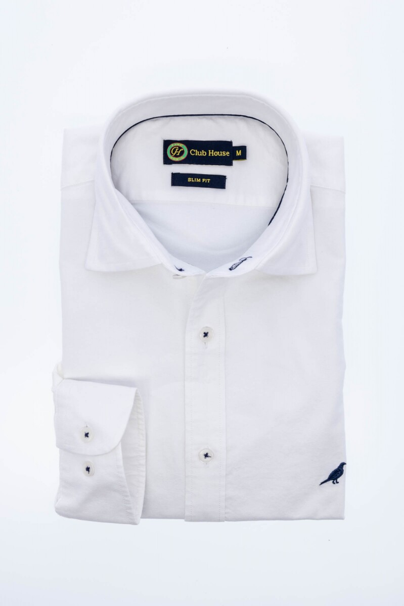 Camisa short collar Oxford - Blanco 