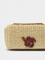 Bolso De Hombro De Efecto Rafia natural