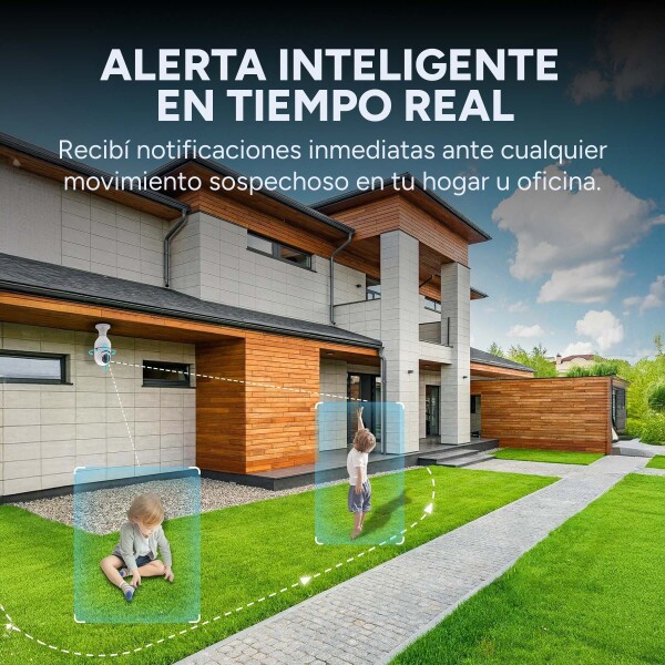 Cámara de Seguridad Vigilancia 360 Wifi Graba Audio X 3 Unid Color Blanco