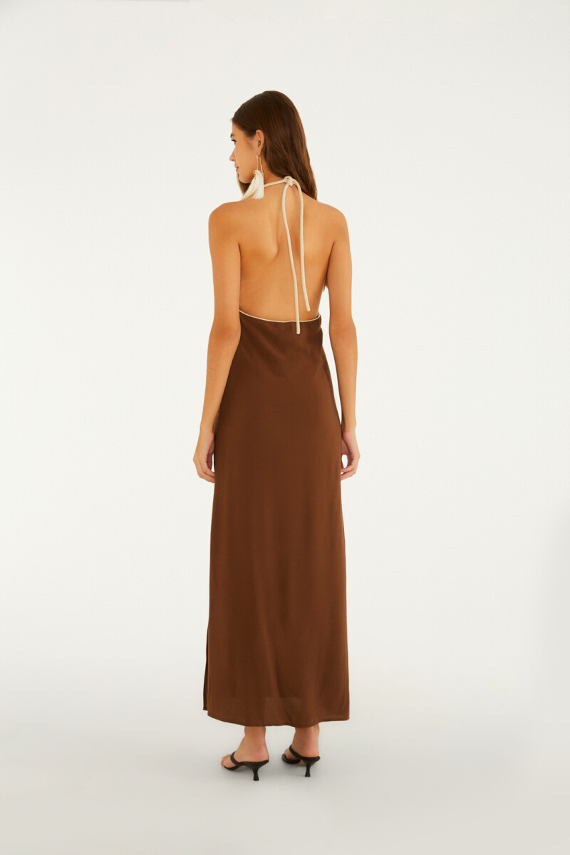VESTIDO LARGO Marron