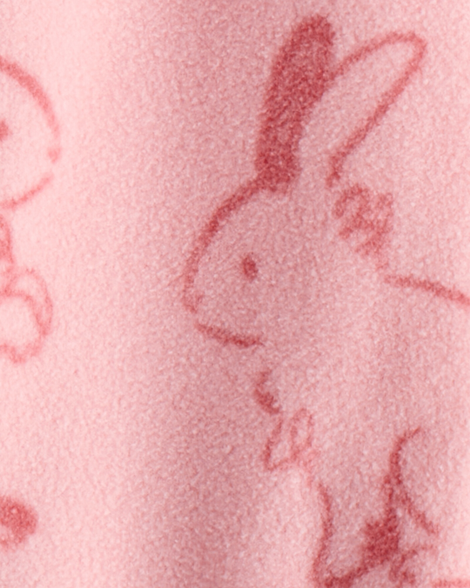 Pijama una pieza de micropolar, con pie, rosado, diseño conejos Sin color